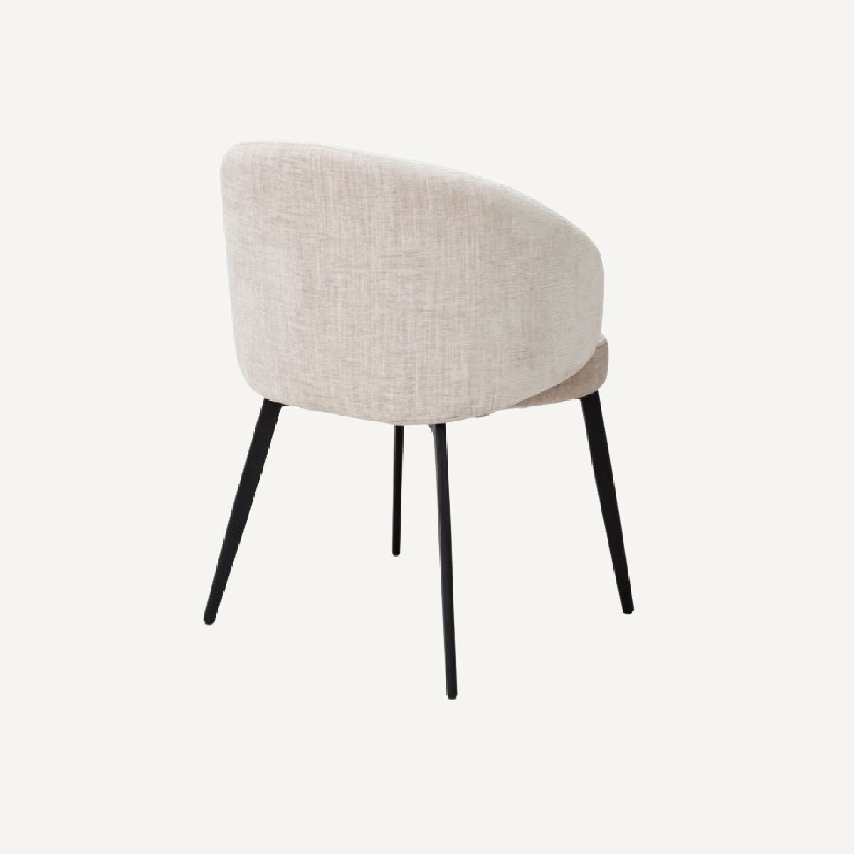 Chaise de salle à manger avec accoudoirs en tissu beige (lot de 2)