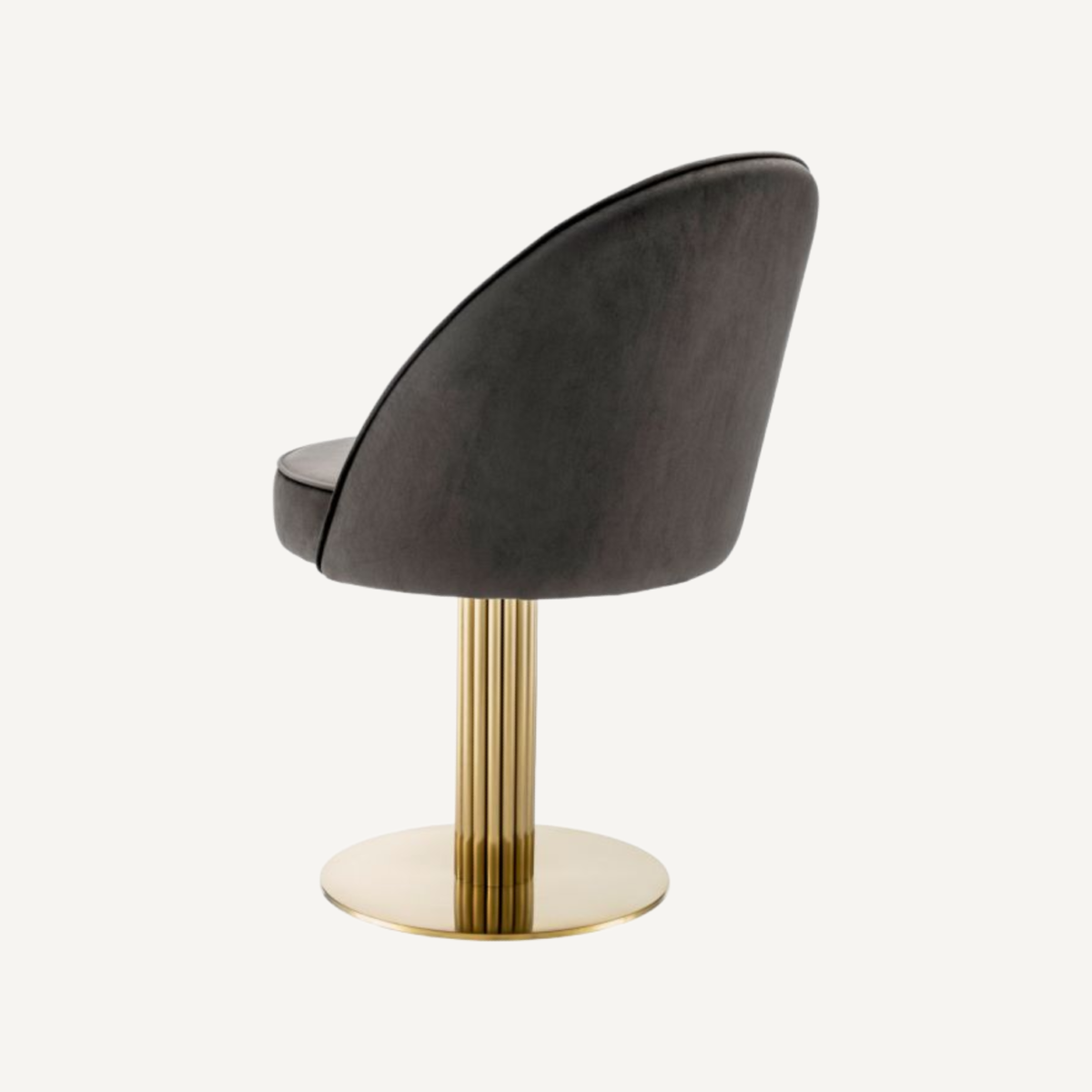 Chaise de salle à manger pivotante en velours gris