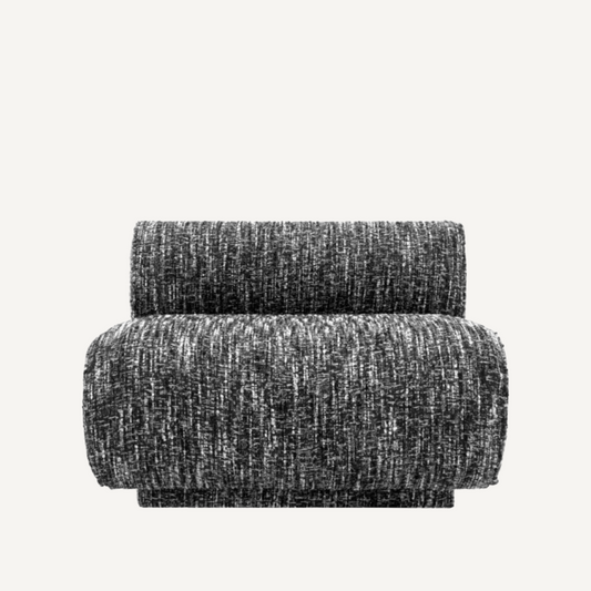 Fauteuil bouclé blanc et noir