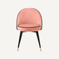 Chaise de salle à manger en velours rose (lot de 2)