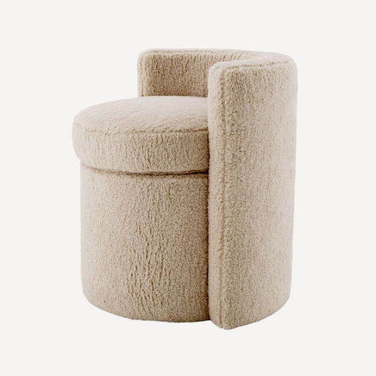 Tabouret molletonné crème