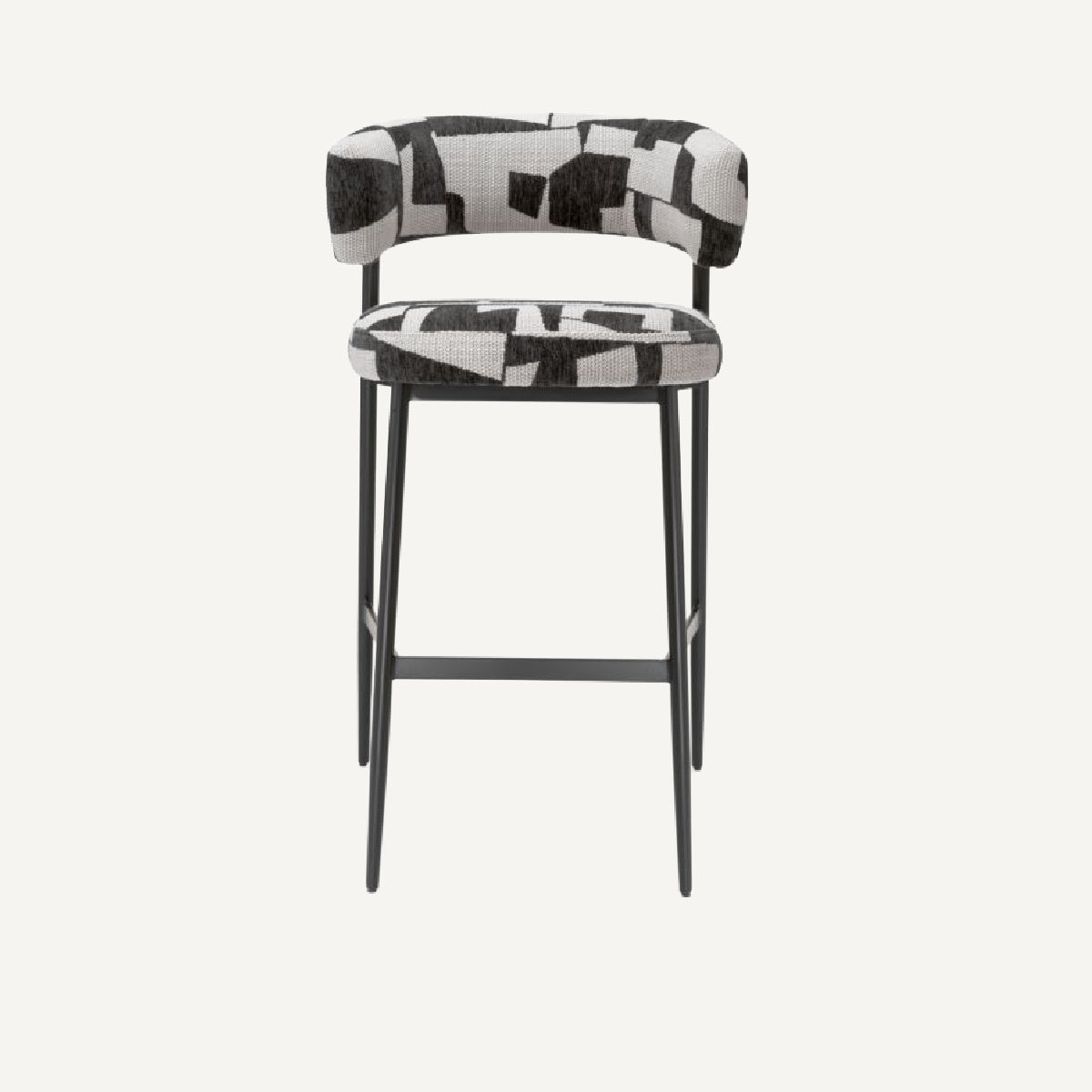 Chaise de bar en tissu noir et blanc