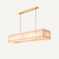 Lustre rectangulaire doré en albâtre