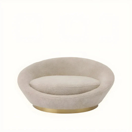 Canapé rond molletonné sable