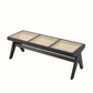 Banc en rotin et en bois noir