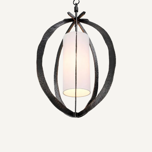 Lustre en bronze martelé