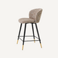 Chaise de comptoir en tissu beige