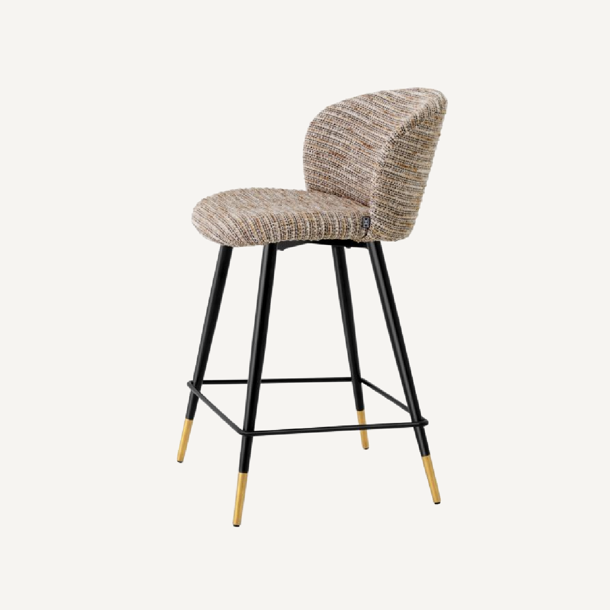 Chaise de comptoir en tissu beige