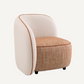 Fauteuil en tissu blanc et orange Marino G