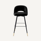 Chaise de bar en velours noir (lot de 2)