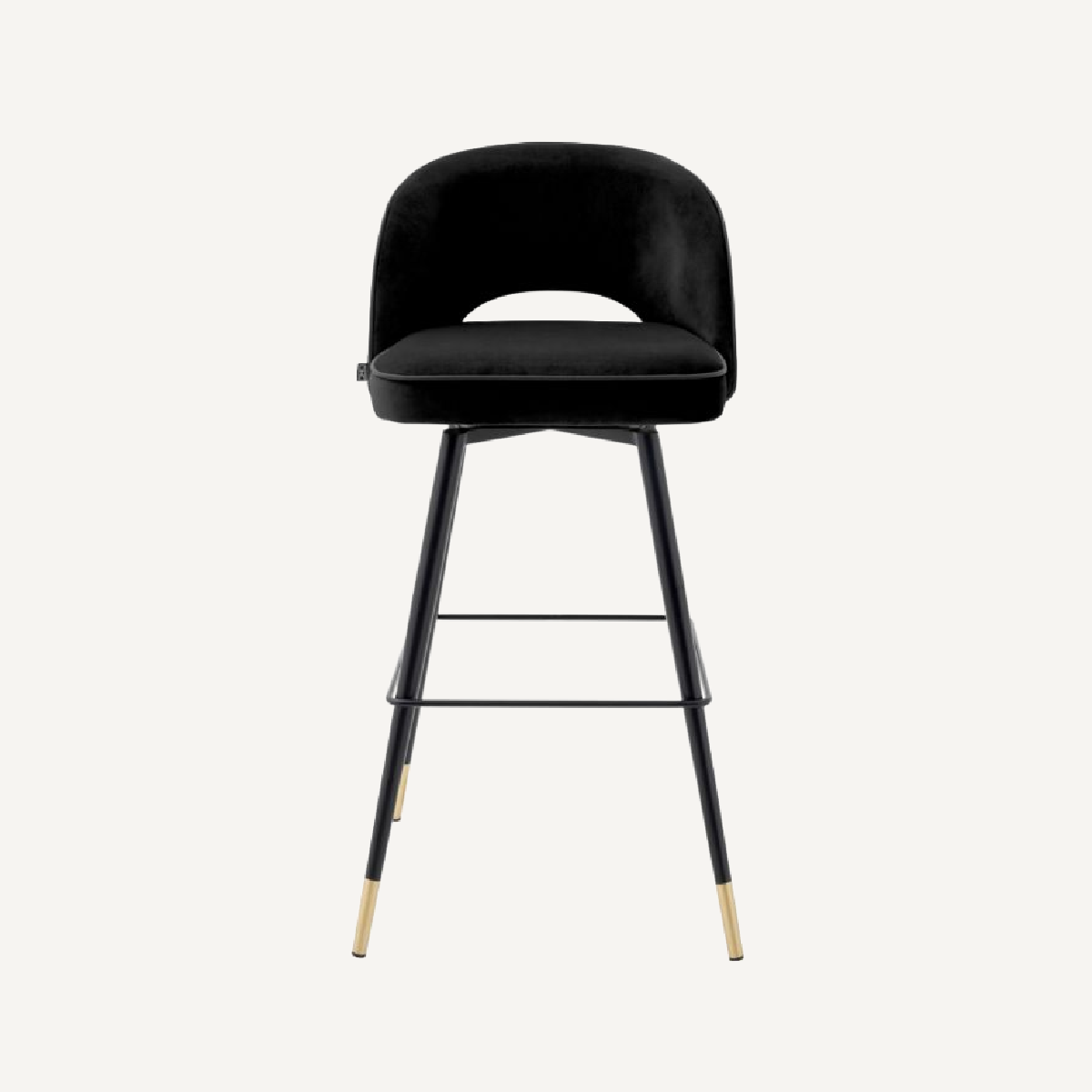 Chaise de bar en velours noir (lot de 2)