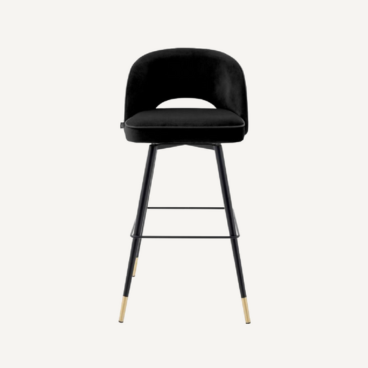 Chaise de bar en velours noir (lot de 2)