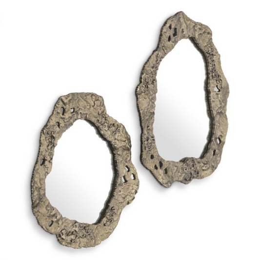 Miroir en laiton vieilli (lot de 2)