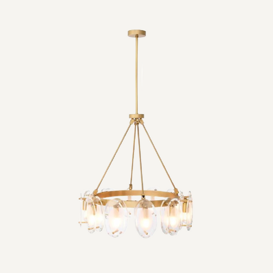 Lustre doré en verre satiné