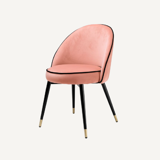 Chaise de salle à manger en velours rose (lot de 2)