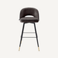 Chaise de bar en velours gris (lot de 2)