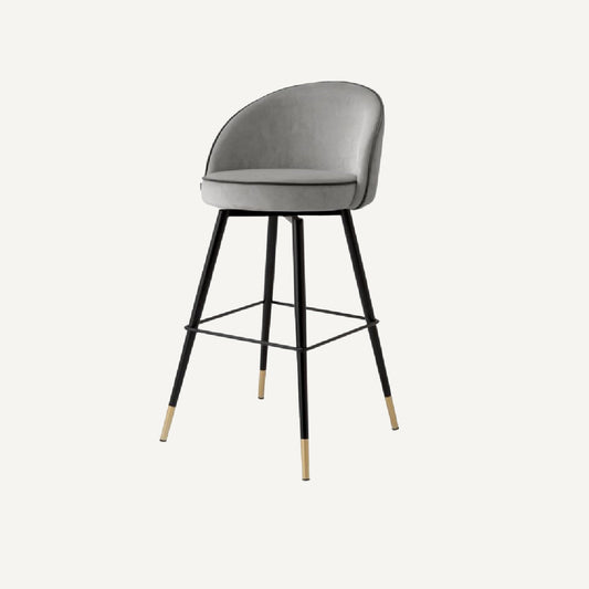 Chaise de bar en velours gris clair (lot de 2)