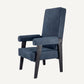 Fauteuil haut en nubuck bleu