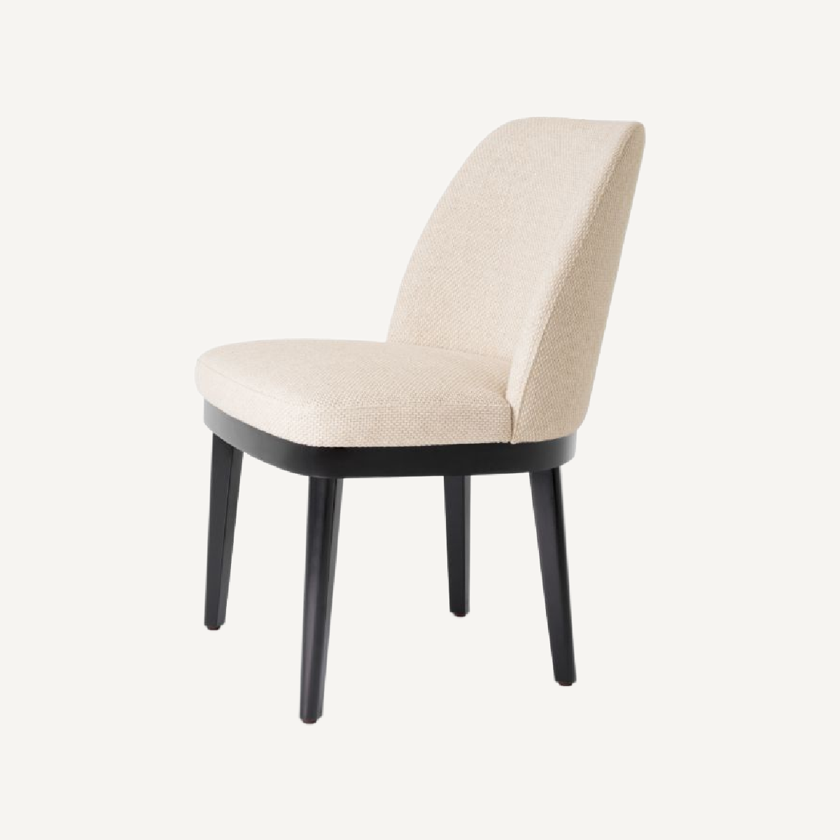 Chaise de salle à manger en tissu blanc écru