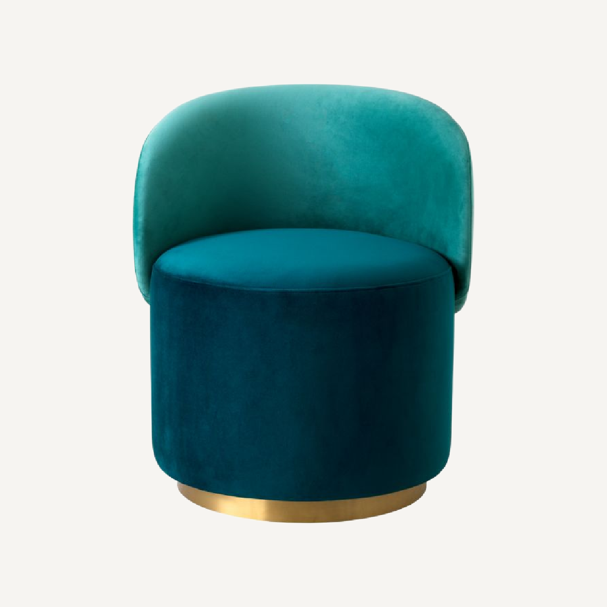Chaise basse en velours vert d'eau