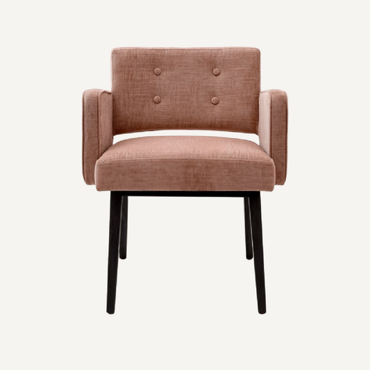 Chaise de salle à manger en tissu rose