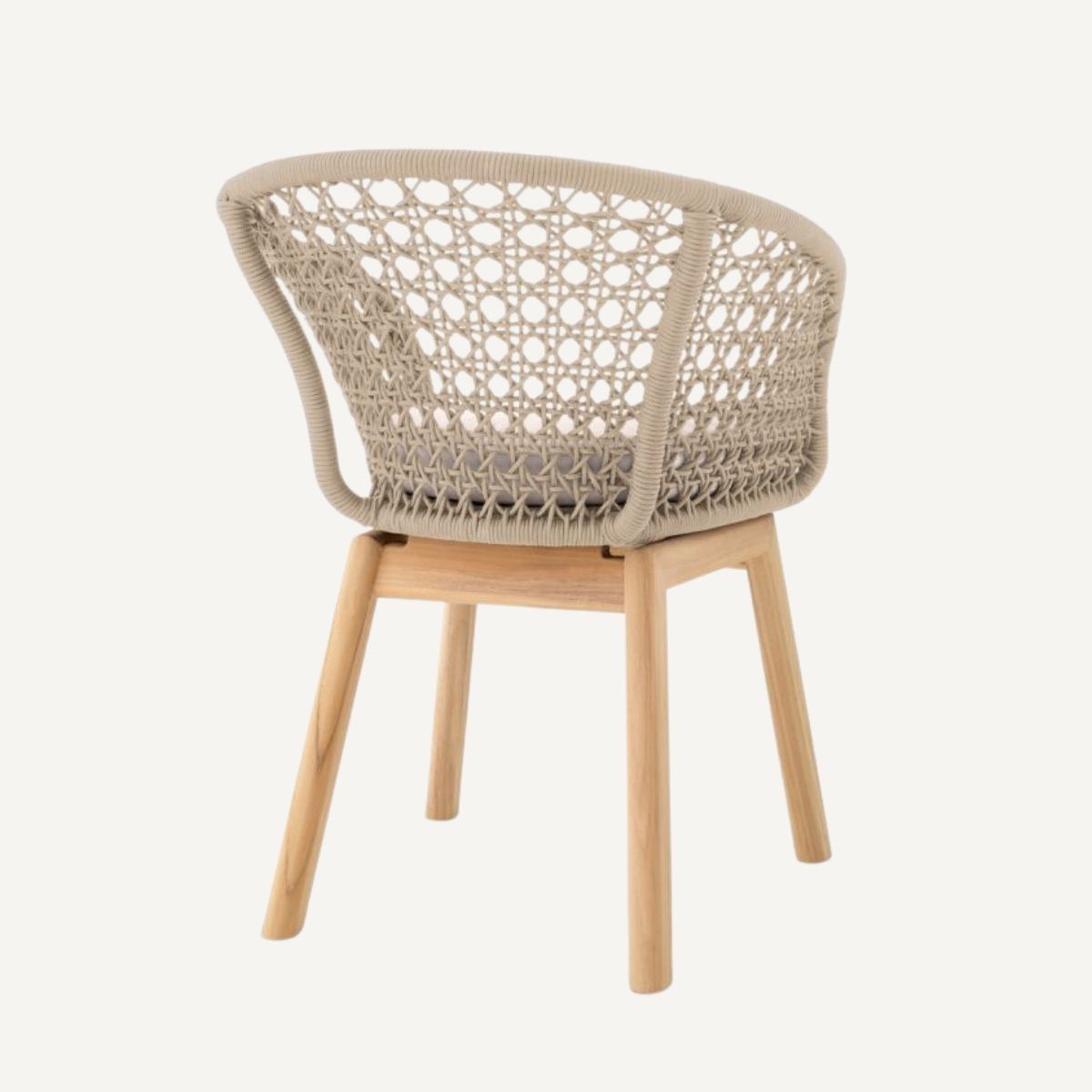 Chaise extérieure en cordage crème