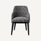 Chaise de salle à manger avec accoudoirs en tissu noir