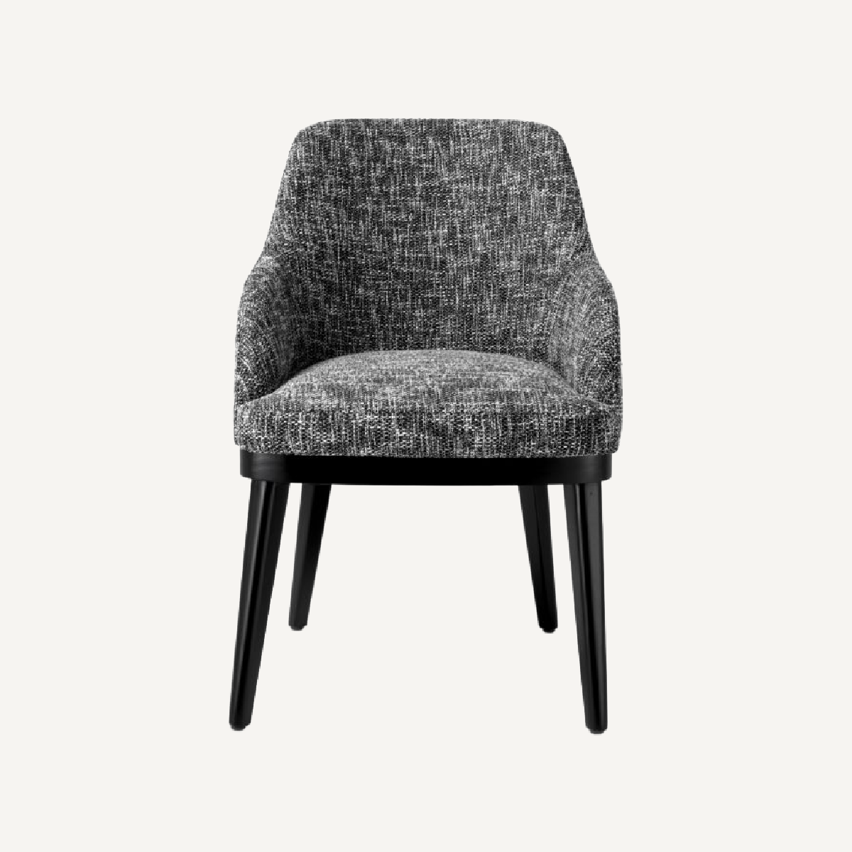 Chaise de salle à manger avec accoudoirs en tissu noir
