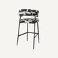 Chaise de bar en tissu noir et blanc