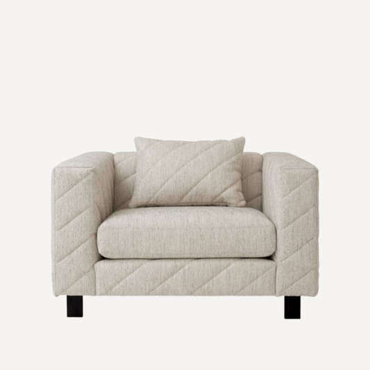 Fauteuil en tissu gris clair