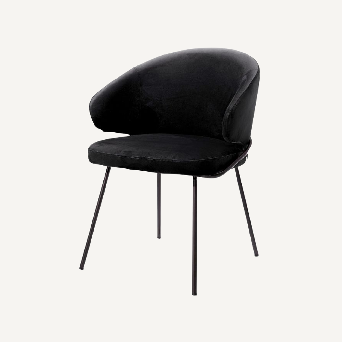 Chaise de salle à manger en veloirs noir