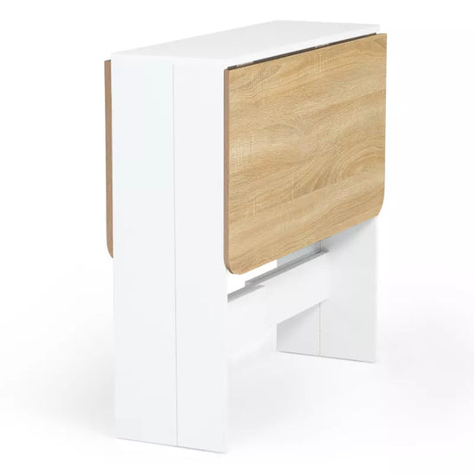 Table Console Pliable - Plateau Façon Hêtre