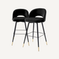 Chaise de bar en velours noir (lot de 2)