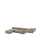 Pouf modulable en velours greige