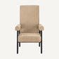 Fauteuil haut en nubuck beige