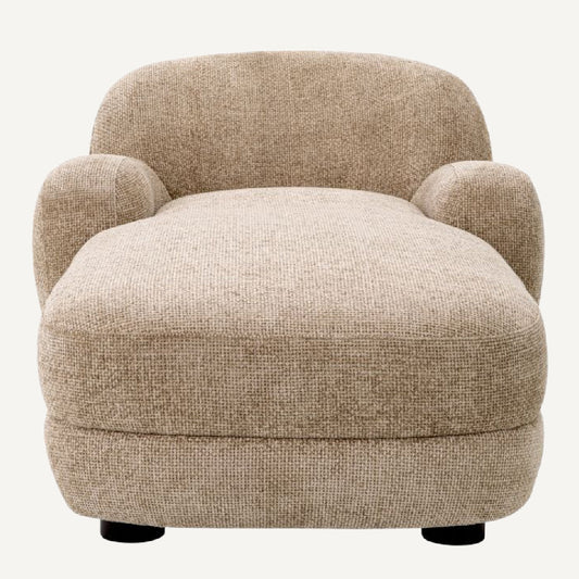 Fauteuil long en tissu sable