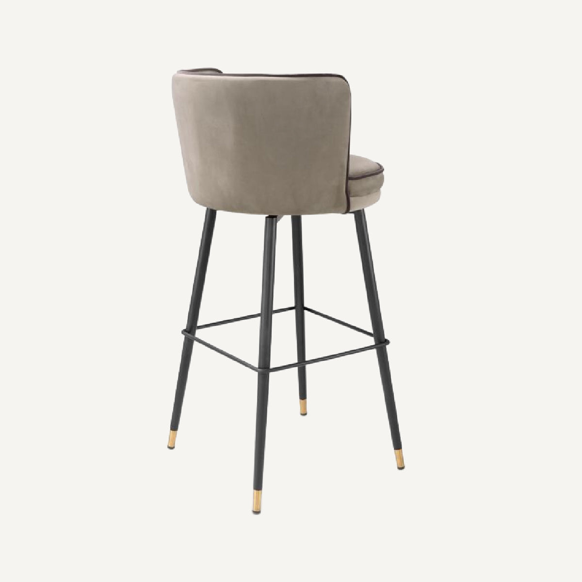 Chaise de bar en velours greige