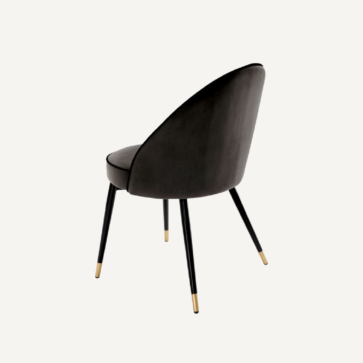 Chaise de salle à manger en velours gris foncé (lot de 2)