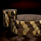 Table d'appoint cuivée en verre brun'indiscret