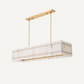 Lustre rectangulaire doré en albâtre