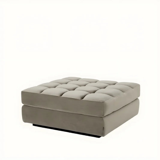 Pouf modulable en velours greige