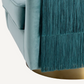 Fauteuil pivotant en velours bleu Vante