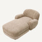 Fauteuil long en tissu sable