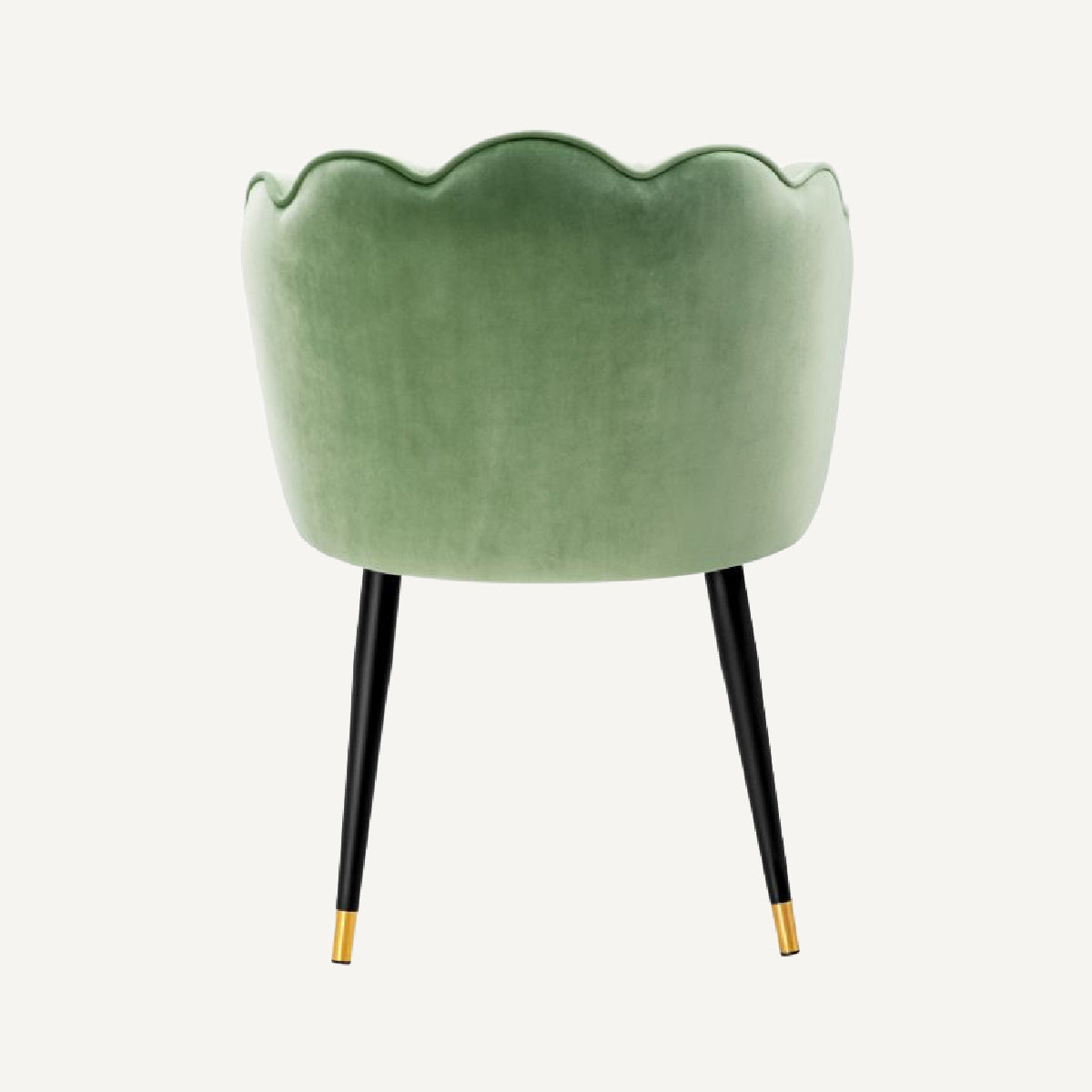 Chaise de salle à manger en velours vert
