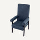 Fauteuil haut en nubuck bleu