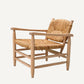 Fauteuil marron en jonc de mer
