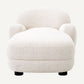 Fauteuil long en tissu blanc cassé