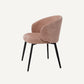 Chaise de salle à manger avec accoudoirs en tissu rose (lot de 2)