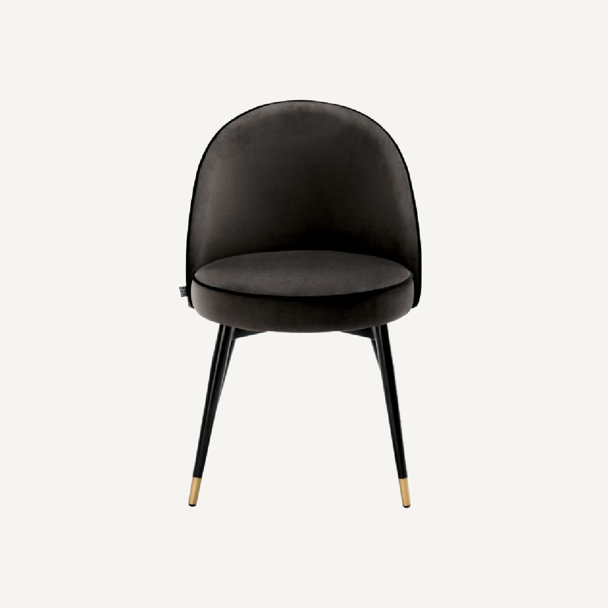 Chaise de salle à manger en velours gris foncé (lot de 2)