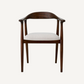 Chaise de salle à manger marron en tissu crème